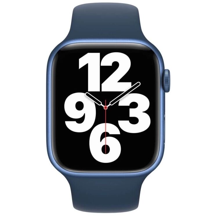 Оригинальный ремешок Sport Band для Apple Watch 46 / 45 / 44 / SE 44 / 42 (Series 1-3) / Ultra / Ultra 2 (MKUW3) - Abyss Blue: фото 2 из 4