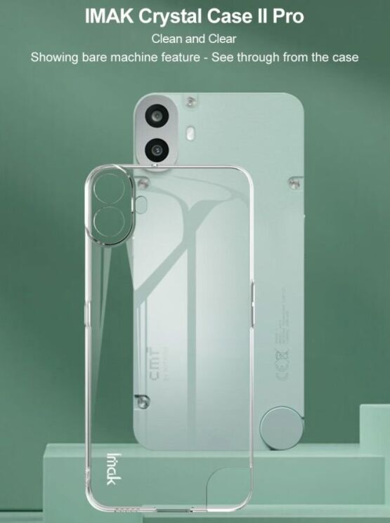 Пластиковий чохол IMAK Crystal II Pro для Nothing CMF Phone 1 - Transparent: фото 8 з 9