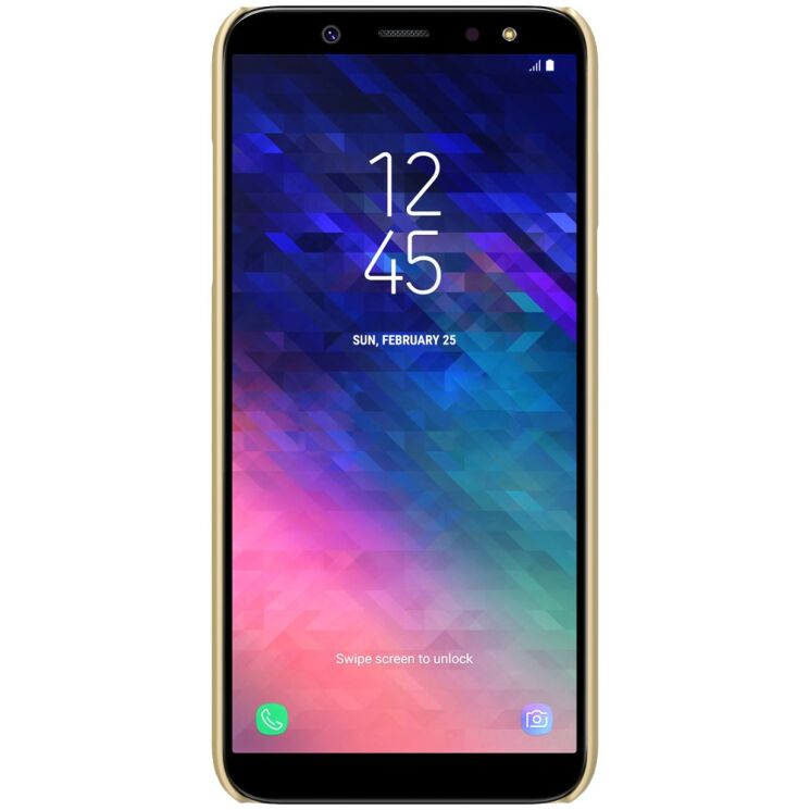Пластиковый чехол NILLKIN Frosted Shield для Samsung Galaxy A6+ 2018 (A605) - Gold: фото 3 из 16