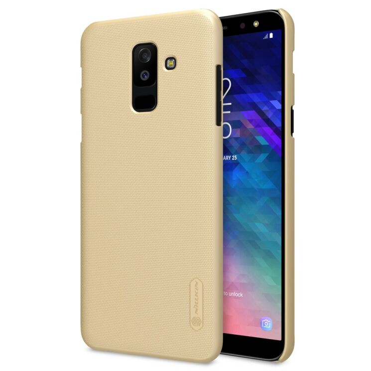 Пластиковый чехол NILLKIN Frosted Shield для Samsung Galaxy A6+ 2018 (A605) - Gold: фото 1 из 16