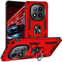Противоударный чехол с подставкой Deexe Armor Case для Xiaomi Redmi Note 14 Pro Plus - Red: фото 1 из 7