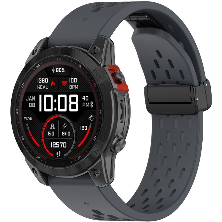 Ремінець Deexe Astra Strap для годинників Garmin з шириною кріплення QuickFit 20mm - Dark Grey (270817DH) Ремінець Deexe Astra Strap для годинників Garmin з шириною кріплення QuickFit 20mm - Dark Grey: фото 4 з 9