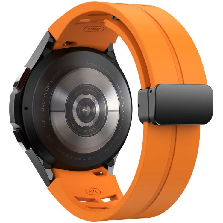 Ремінець Deexe Aurora Strap для Samsung Galaxy Watch 4 / 4 Classic / 5 / 5 Pro / 6 / 6 Classic / 7 / FE - Orange: фото 1 з 8