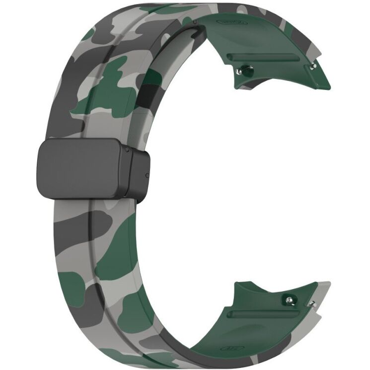 Ремінець Deexe Camo Silicone для Samsung Galaxy Watch 4 / 4 Classic / 5 / 5 Pro - Dark Green: фото 2 з 6