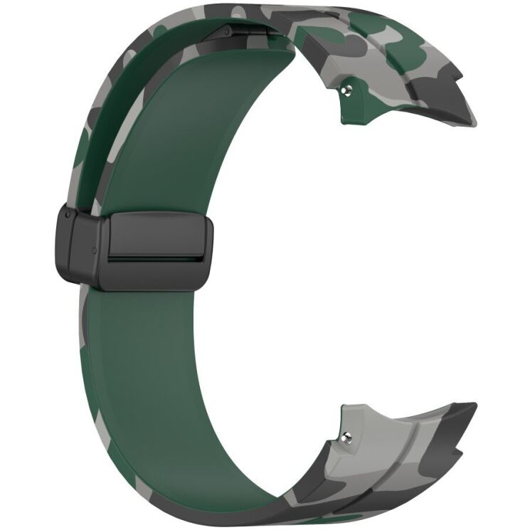 Ремінець Deexe Camo Silicone для Samsung Galaxy Watch 4 / 4 Classic / 5 / 5 Pro - Dark Green: фото 3 з 6