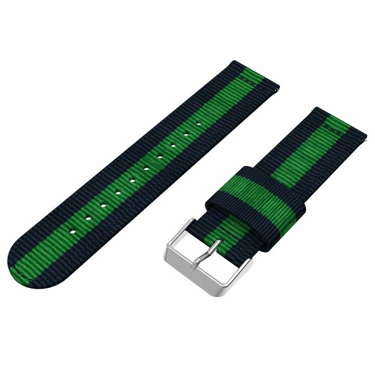 Ремешок Deexe Canvas Style для Huawei Watch GT / Watch GT2 46mm / Watch GT 2e - Blue / Green: фото 4 из 5