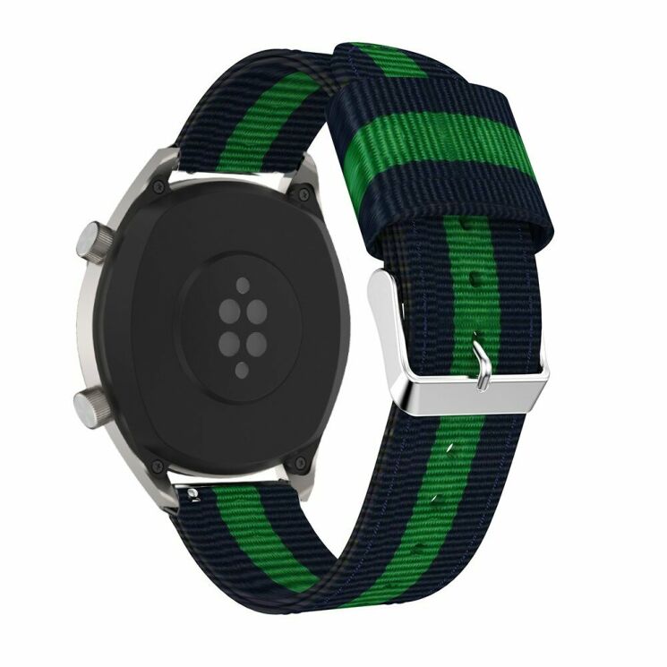 Ремешок Deexe Canvas Style для Huawei Watch GT / Watch GT2 46mm / Watch GT 2e - Blue / Green: фото 1 из 5