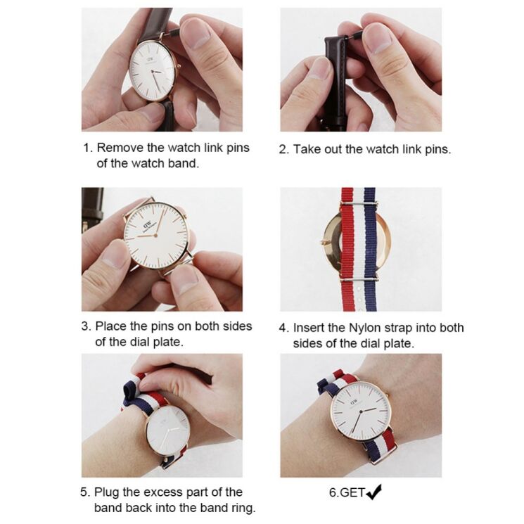 Ремешок Deexe Canvas Style для Samsung Galaxy Watch 42mm / Watch 3 41mm - Black / Red: фото 3 из 3