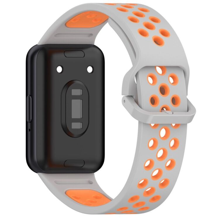 Ремешок Deexe Dot Color для Samsung Galaxy Fit 3 - Grey / Orange: фото 2 из 7