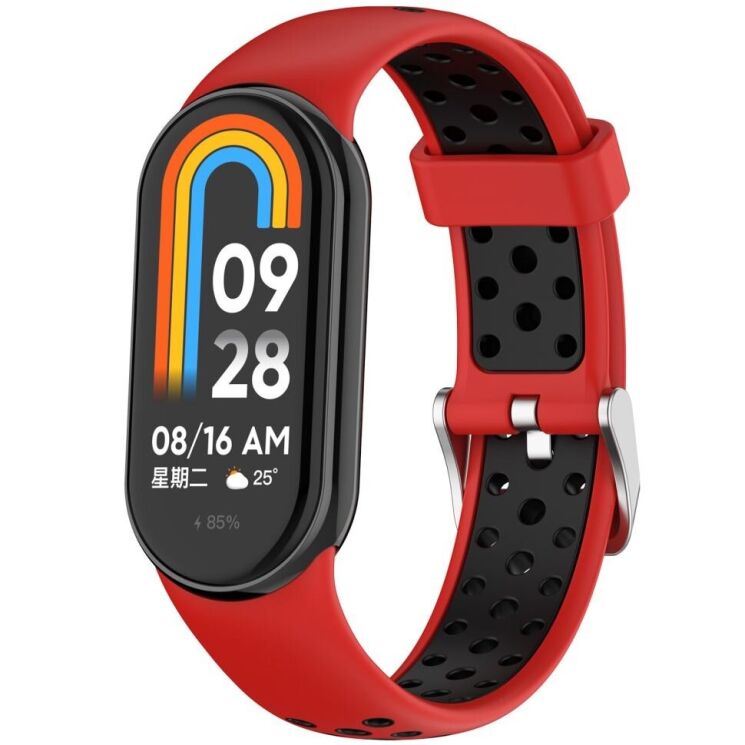 Ремешок Deexe Dot Color для Xiaomi Mi Smart Band 8 / 9 - Red / Black: фото 2 из 9