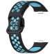 Ремінець Deexe Dual Color для Huawei Watch Fit 3 - Black / Blue (357105BL). Фото 2 з 7