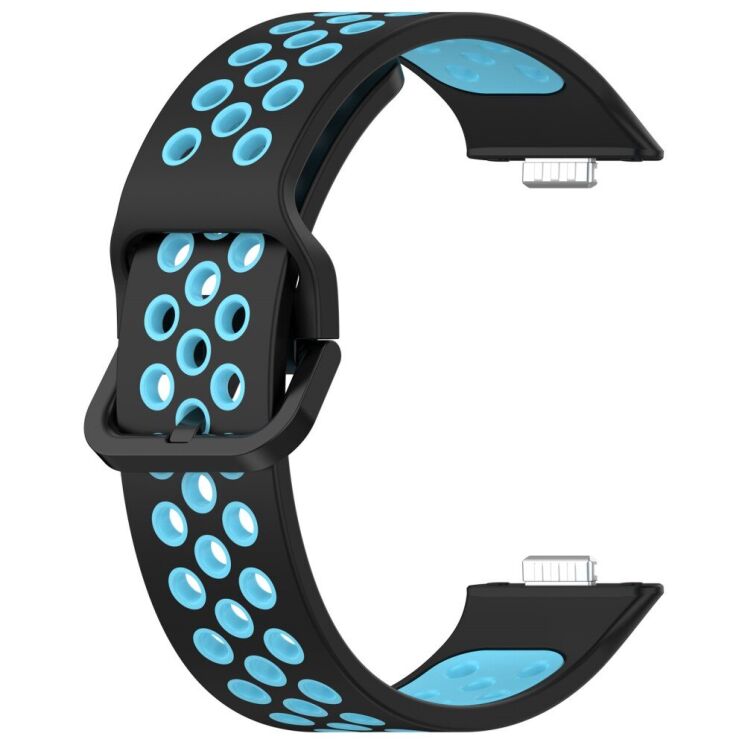 Ремінець Deexe Dual Color для Huawei Watch Fit 3 - Black / Blue: фото 2 з 7