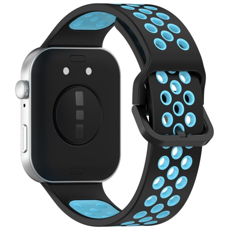 Ремінець Deexe Dual Color для Huawei Watch Fit 3 - Black / Blue: фото 1 з 7
