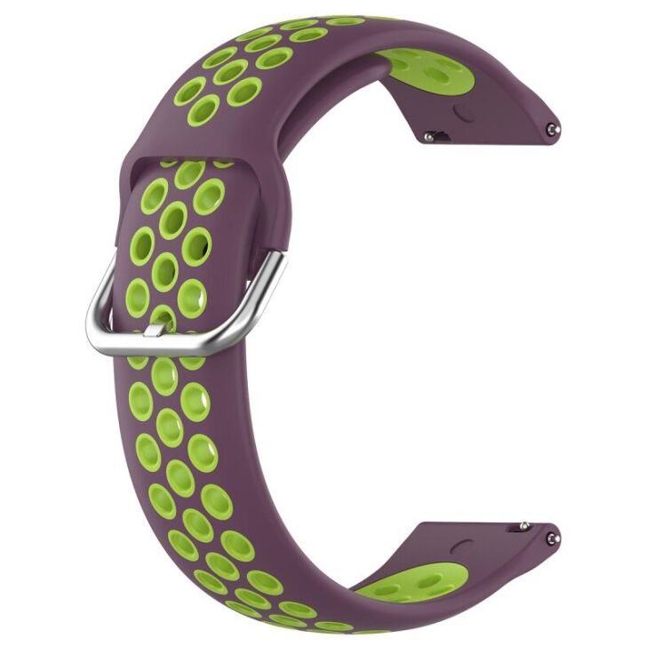Ремешок Deexe Dual Color для Samsung Galaxy Watch 3 (45mm) - Purple / Fluorescent Green: фото 1 из 5