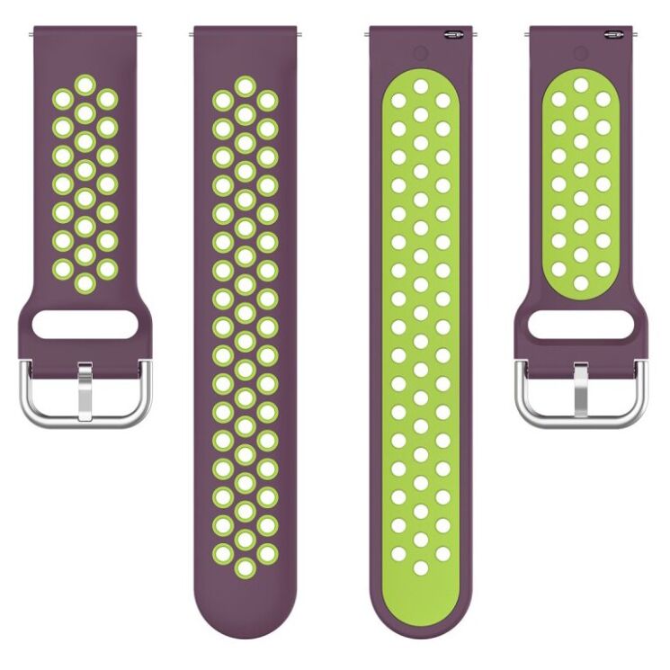 Ремешок Deexe Dual Color для Samsung Galaxy Watch 3 (45mm) - Purple / Fluorescent Green: фото 3 из 5