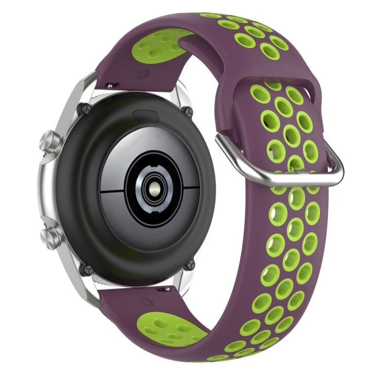 Ремешок Deexe Dual Color для Samsung Galaxy Watch 3 (45mm) - Purple / Fluorescent Green: фото 5 из 5
