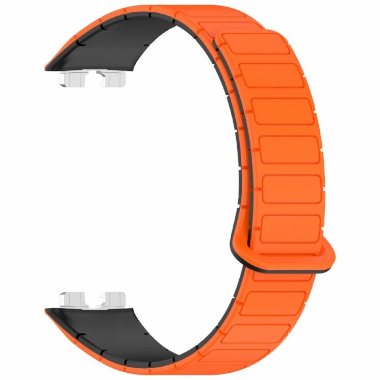Ремешок Deexe Flexible Fit для Huawei Band 8 / 9 / 10 - Orange / Black: фото 3 из 6