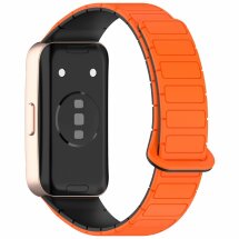 Ремешок Deexe Flexible Fit для Huawei Band 8 / 9 / 10 - Orange / Black: фото 1 из 6
