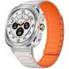 Ремінець Deexe Flexible Fit для Samsung Galaxy Watch Ultra (47mm) / Ultra (2025) - White / Orange (358070WO). Фото 2 з 2