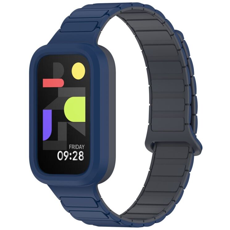 Ремешок Deexe Flexible Fit для Xiaomi Mi Smart Band 9 Active / Redmi Band 3 - Midnight Blue: фото 4 из 6
