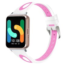 Ремінець Deexe Holes Design для Samsung Galaxy Fit 3 - White / Pink: фото 1 з 5
