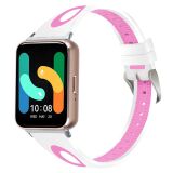 Ремешок Deexe Holes Design для Samsung Galaxy Fit 3 - White / Pink: фото 1 из 5