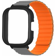 Ремешок Deexe Magnetic Band для Xiaomi Redmi Watch 3 - Grey / Orange: фото 1 из 3
