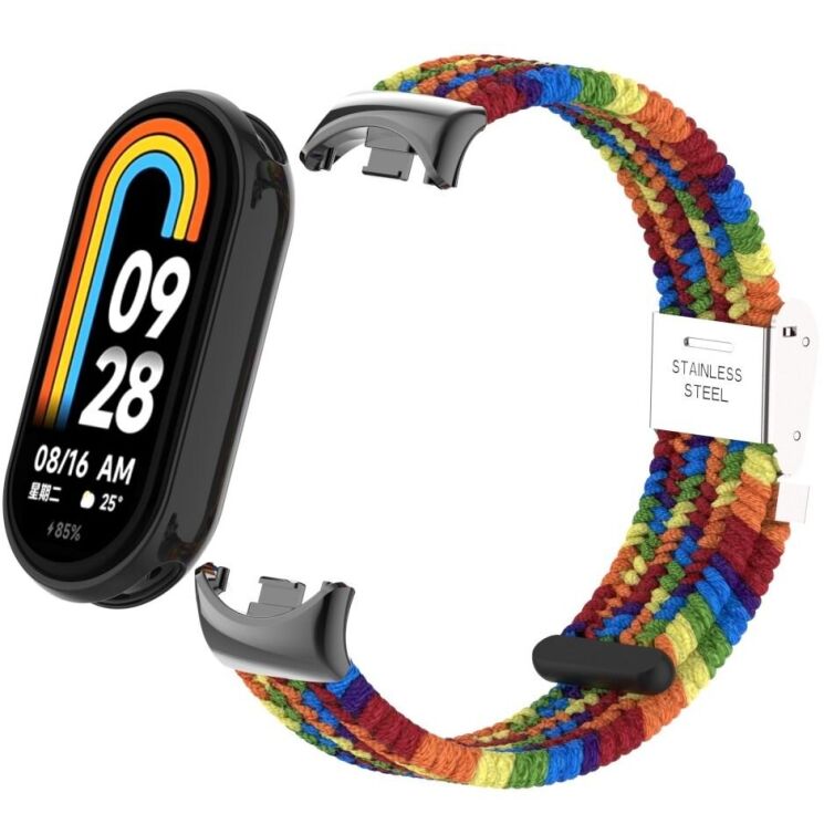 Ремінець Deexe Nylon Bracelet для Xiaomi Mi Smart Band 8 / 9 / 10 - Rainbow: фото 3 з 6