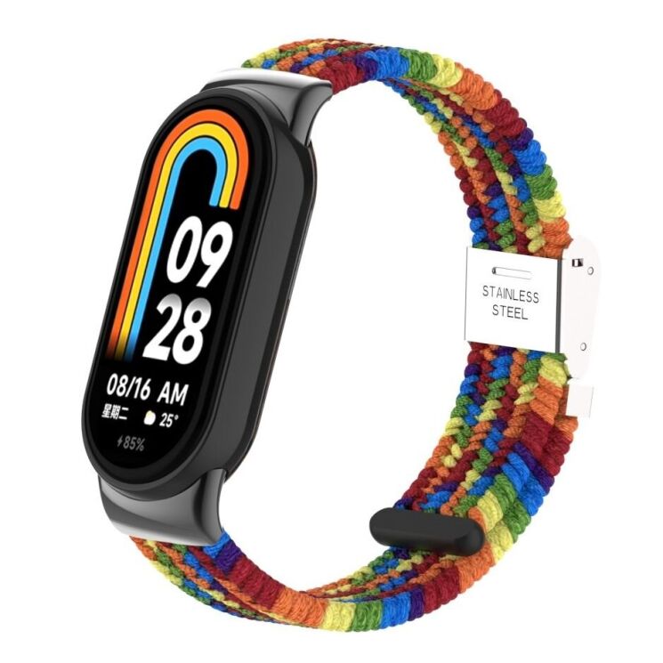 Ремінець Deexe Nylon Bracelet для Xiaomi Mi Smart Band 8 / 9 / 10 - Rainbow: фото 5 з 6