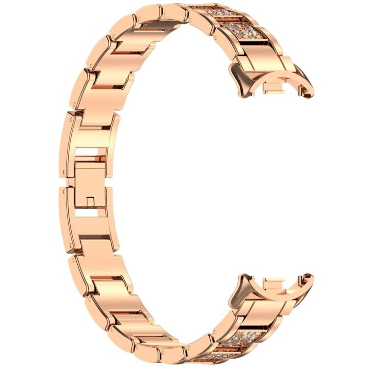 Ремешок Deexe Shine Fit для Xiaomi Mi Smart Band 8 / 9 - Rose Gold: фото 4 из 9