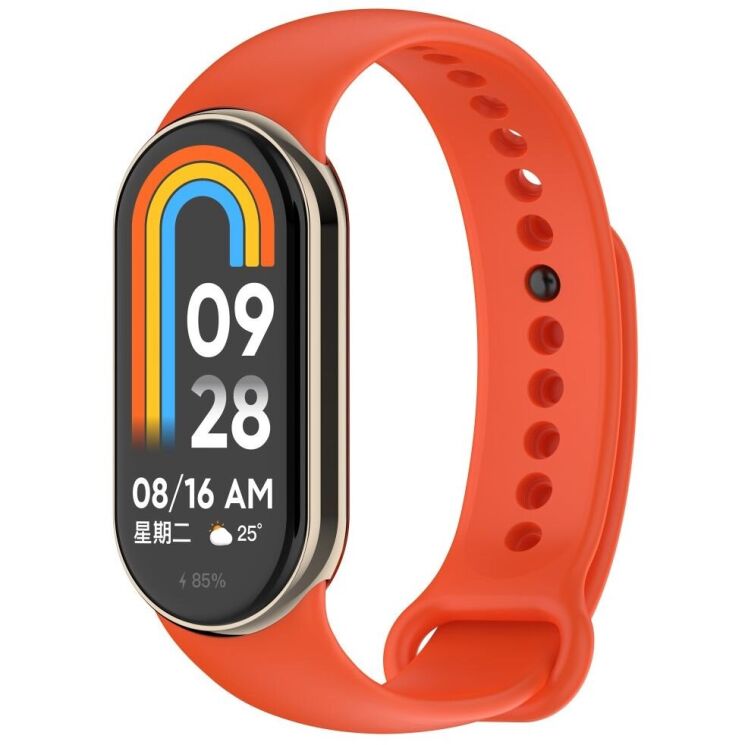 Ремешок Deexe Soft Silicone для Xiaomi Mi Smart Band 8 / 9 - Orange: фото 2 из 5