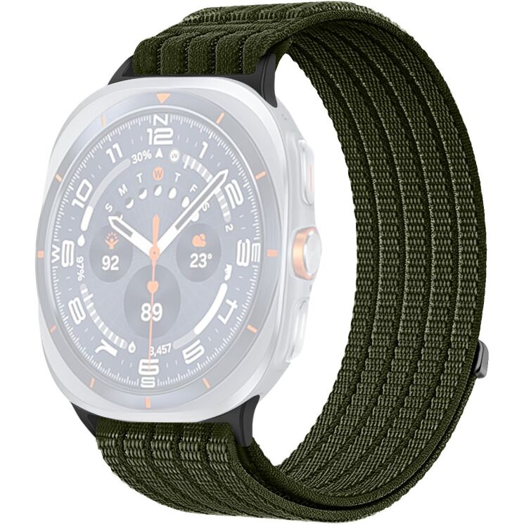Ремешок Deexe Soft Weave для Samsung Galaxy Watch Ultra (47mm) / Ultra (2025) - Dark Green: фото 1 из 5
