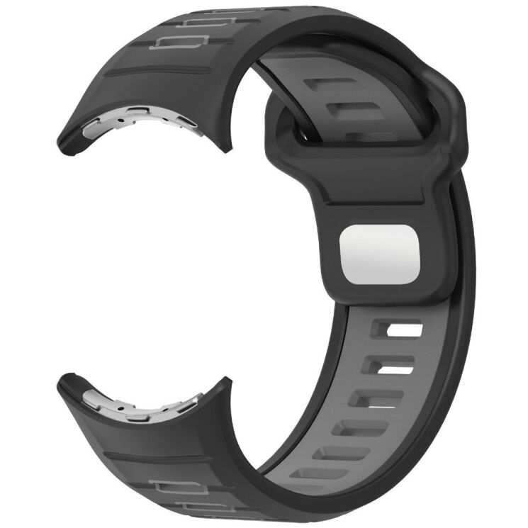 Ремешок Deexe Sport Design для Google Pixel Watch 3 (45mm) - Black / Grey: фото 3 из 6