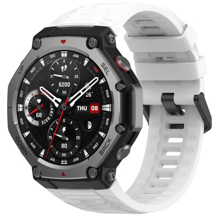 Ремінець Deexe Sport Series для Xiaomi Amazfit T-ReX 3 - White: фото 2 з 9