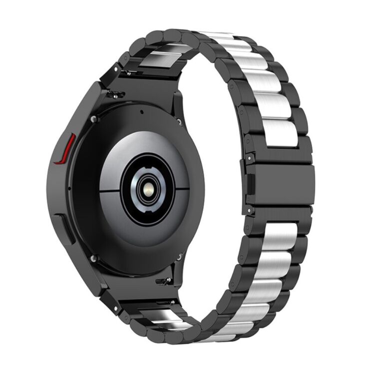 Ремешок Deexe Stainless Steel для Samsung Galaxy Watch 4 / 4 Classic / 5 / 5 Pro / 6 / 6 Classic / 7 / FE - Black / Silver: фото 2 из 10