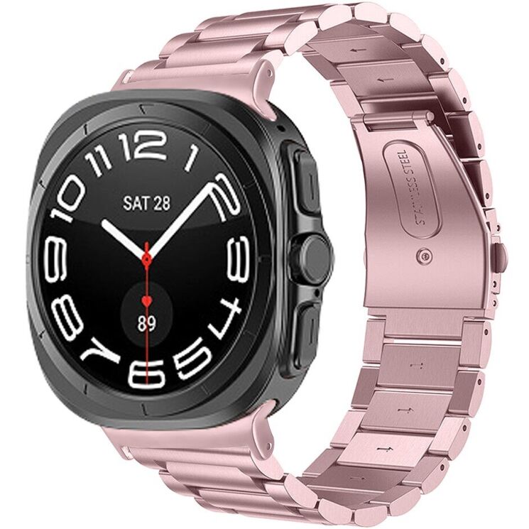 Ремінець Deexe Stainless Steel для Samsung Galaxy Watch 8 (40/44mm) / 8 Classic - Rose Pink: фото 3 з 5