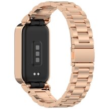 Ремешок Deexe Stainless Steel для Xiaomi Mi Smart Band 9 Active / Redmi Band 3 - Rose Gold: фото 1 из 13