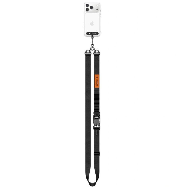 Ремешок для смартфона Tech-Protect C9S Rope Crossbody - Black/Orange (983018BO) Ремешок для смартфона Tech-Protect C9S Rope Crossbody - Black/Orange: фото 3 из 8