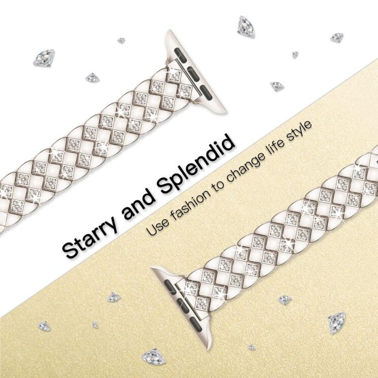 Ремешок KALEBOL Diamond для Apple Watch 42 (Series 10) / 41 / 40 / SE 40 / 38 - Starlight: фото 3 из 7