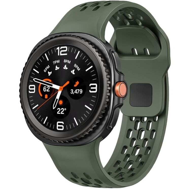Ремінець KALEBOL Hole Design для Samsung Galaxy Watch 8 (40/44mm) / 8 Classic - Army Green: фото 3 з 7