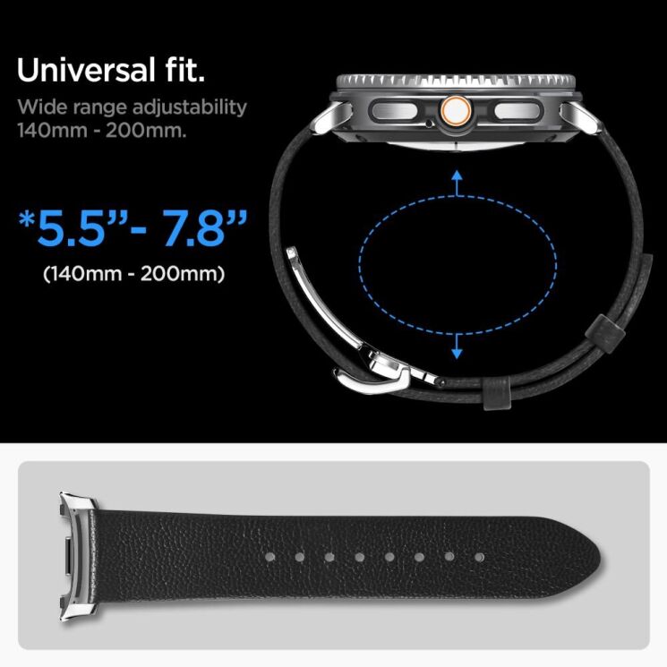 Ремешок Spigen (SGP) Enzo для Samsung Samsung Galaxy Watch 8 (40/44mm) / 8 Classic (AMP10119) - Black (384172B) Ремешок Spigen (SGP) Enzo для Samsung Samsung Galaxy Watch 8 (40/44mm) / 8 Classic (AMP10119) - Black: фото 11 из 11