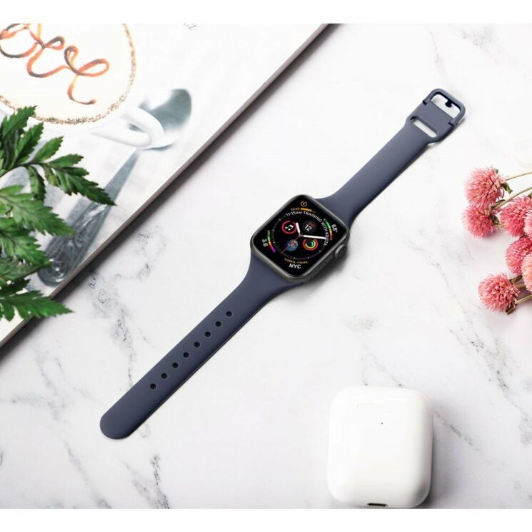 Ремінець UniCase Silicone Strap для Apple Watch 42 (Series 10) / 41 / 40 / SE 40 / 38 - Dark Blue: фото 4 з 5