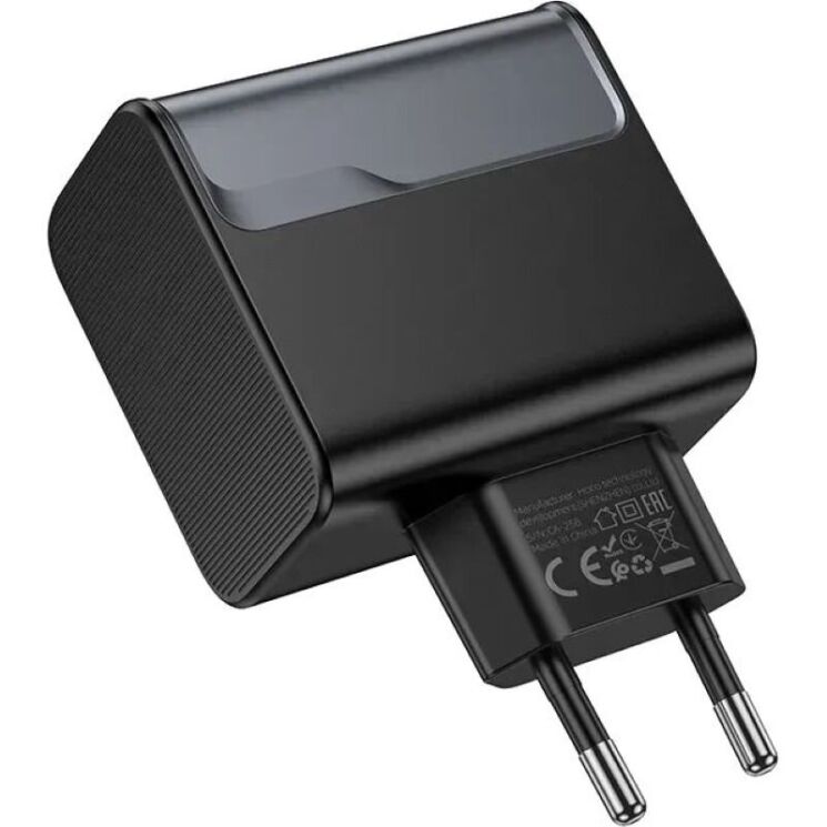 Сетевое зарядное устройство Hoco CS75A PD70W + QC3.0 (USB + 2Type-C) - Midnight Black (995646B) Сетевое зарядное устройство Hoco CS75A PD70W + QC3.0 (USB + 2Type-C) - Midnight Black: фото 6 из 9
