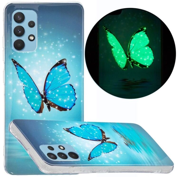 Силиконовый (TPU) чехол Deexe LumiCase для Samsung Galaxy A32 (А325) - Blue Butterfly: фото 1 из 5