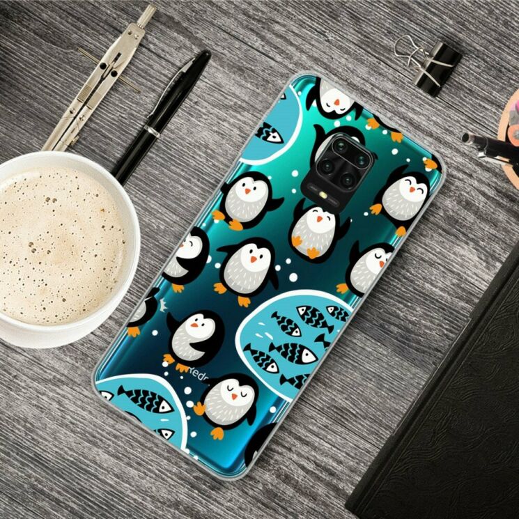 Силиконовый (TPU) чехол Deexe Pretty Glossy для Xiaomi Redmi Note 9 Pro / Note 9 Pro Max / Note 9s - Penguin: фото 2 из 5