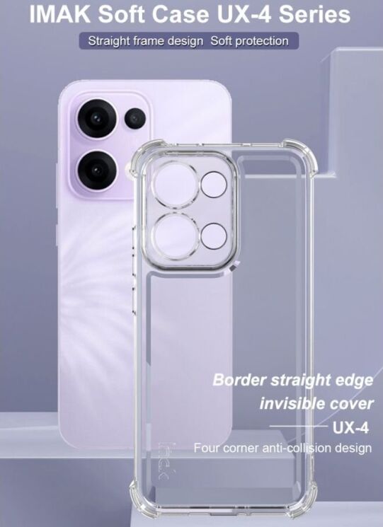 Силиконовый (TPU) чехол IMAK UX-4 Series для OPPO Reno 13 5G - Transparent: фото 8 из 11
