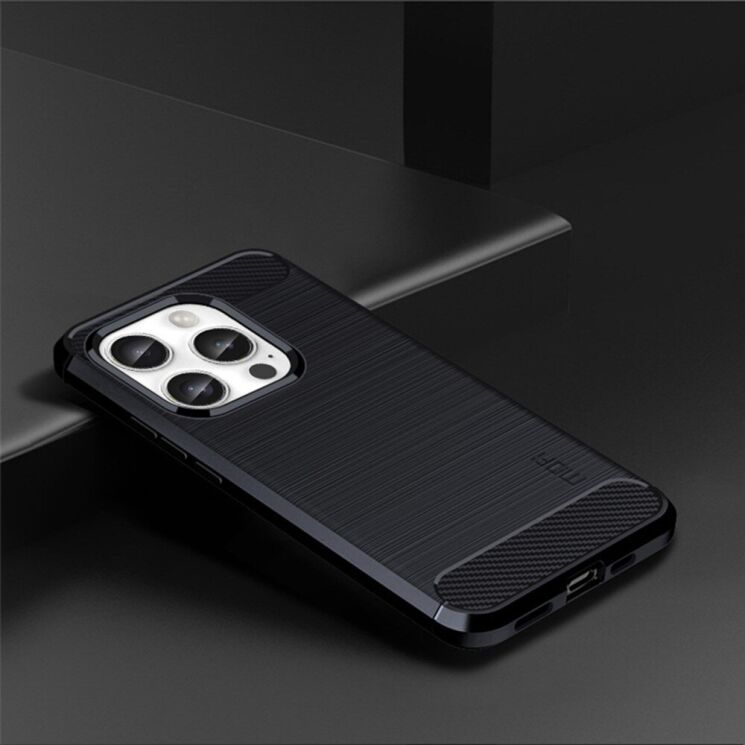 Силиконовый (TPU) чехол MOFI Carbon Fiber для Apple iPhone 16 Pro Max - Blue: фото 3 из 12