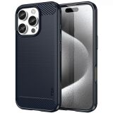 Силіконовий (TPU) чохол MOFI Carbon Fiber для Apple iPhone 16 Pro Max - Blue (360411L)
