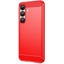 Силиконовый (TPU) чехол MOFI Carbon Fiber для Samsung Galaxy S25 (S931) - Red: фото 1 из 9