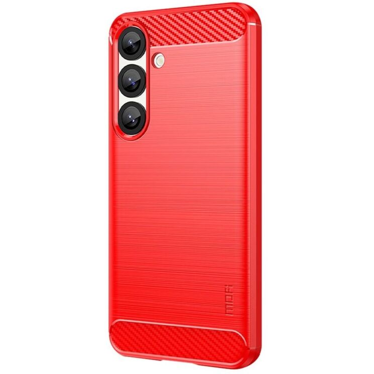 Силиконовый (TPU) чехол MOFI Carbon Fiber для Samsung Galaxy S25 (S931) - Red: фото 1 из 9